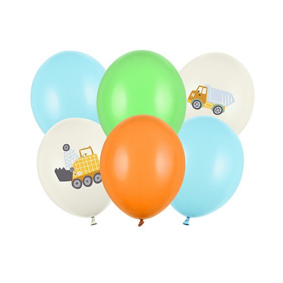 Balónky “Stavební vozidla”, 30 cm, 6 ks - Obr.1
