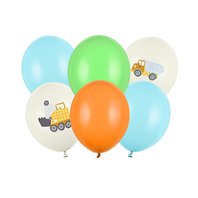 Balónky “Stavební vozidla”, 30 cm, 6 ks
