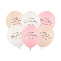 Balónky “Happy Birthday To You” RŮŽOVÝ MIX, 30 cm, 6 ks - Obr.1
