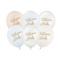 Balónky “Welcome Baby” MODRÝ MIX, 30 cm, 6 ks - Obr.1