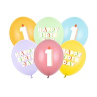 Narozeninové balónky “Happy Birthday MIX - 1”, 30 cm, 6 ks - Obr.1