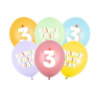 Narozeninové balónky “Happy Birthday MIX - 3”, 30 cm, 6 ks - Obr.1
