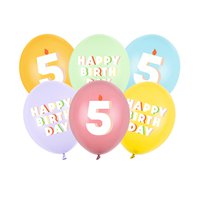 Narozeninové balónky “Happy Birthday MIX - 5”, 30 cm, 6 ks - Obr.1
