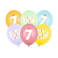 Narozeninové balónky “Happy Birthday MIX - 7”, 30 cm, 6 ks - Obr.1
