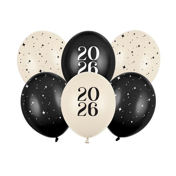 Silvsetrovské balónky “2026”, 30 cm, 6 ks - Obr.1
