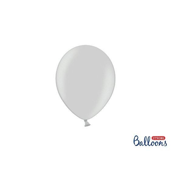 Balónek metalický STŘÍBRNÝ, 12 cm, 100 ks - Obr. 1