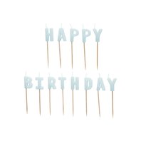 Narozeninové svíčky “Happy Birthday" MODRÉ - Obr.1