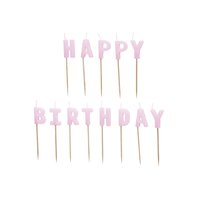 Narozeninové svíčky “Happy Birthday" FIALOVÉ - Obr.1