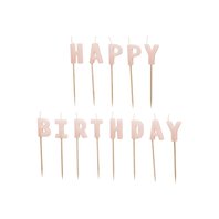 Narozeninové svíčky “Happy Birthday" RŮŽOVÉ - Obr.1