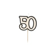 Narozeninová svíčka “50” ČERNO-BÍLÁ, 5,5 cm - Obr.1