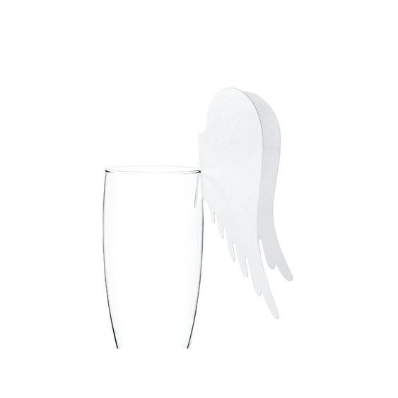 Jmenovka na skleničku “Andělská křídla”, 10 ks - Obr.1
