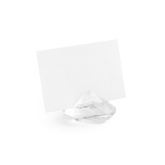 Diamantový stojánek na jmenovku PRŮHLEDNÝ, 4 cm, 10 ks - Obr. 2