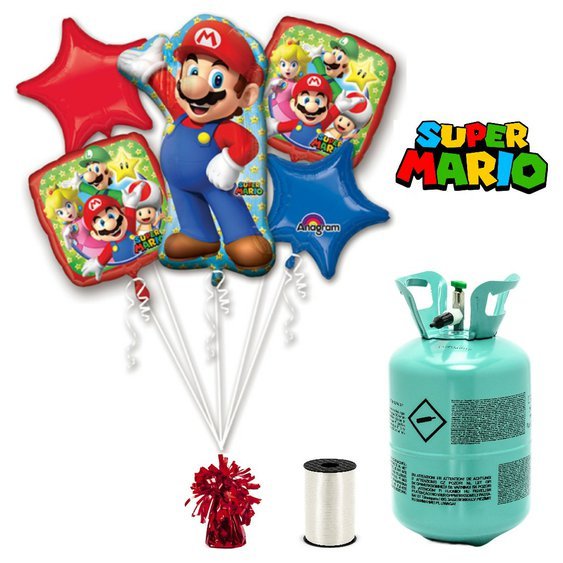 Balónkový buket “Super Mario” s heliem - Obr. 1