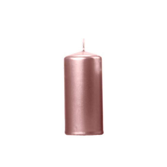 Svíčka metalická RŮŽOVO-ZLATÁ, 12 x 6 cm - Obr. 1