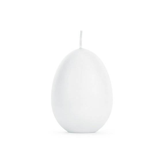 Svíčka “Velikonoční vajíčko” BÍLÁ, 10 cm - Obr.1