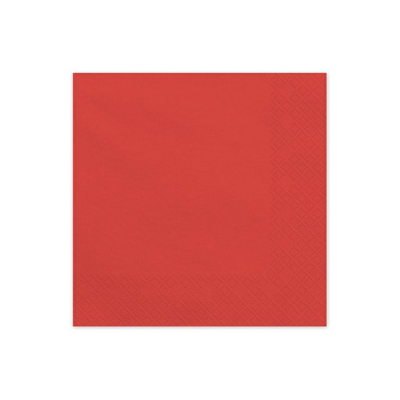 Ubrousky papírové třívrstvé TMAVĚ ČERVENÉ, 33x33 cm, 20 ks - Obr.1