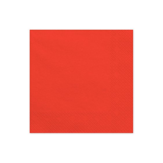 Ubrousky papírové třívrstvé ČERVENÉ, 33x33 cm, 20 ks - Obr.1