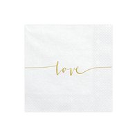 Svatební ubrousky "Love" BÍLÉ, 20 kusů, 33 x 33 cm