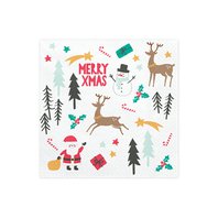 Ubrousky papírové "Merry Xmas", 20 ks, 33x33 cm