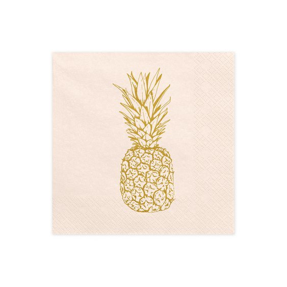 Ubrousky “Ananas” SVĚTLE-BROSKVOVÉ, 33x33 cm, 20 ks - Obr. 1