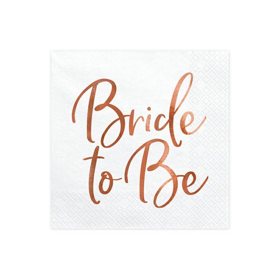 Ubrousky "Bride to be" RŮŽOVO-ZLATÉ,  33x33cm - Obr. 1