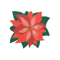 Ubrousky “Červená vánoční hvězda”, 14,5x15,5 cm, 20ks