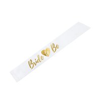 Šerpa “Bride To Be” BÍLÁ se zlatým nápisem, 75 cm