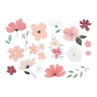 Tetování “Květy” RŮŽOVO-BÍLÉ, 18 ks