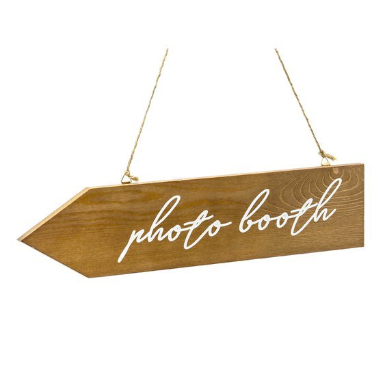 Dřevěná cedule “photo booth”, 7,5x36 cm - Obr.1