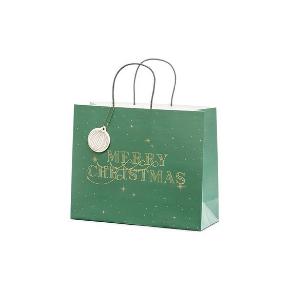 Vánoční dárková taška “Merry Christmas” ZELENÁ - Obr.1