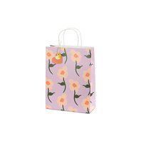 Dárková taška “Květiny” FIALOVÁ, 10x24x32 cm