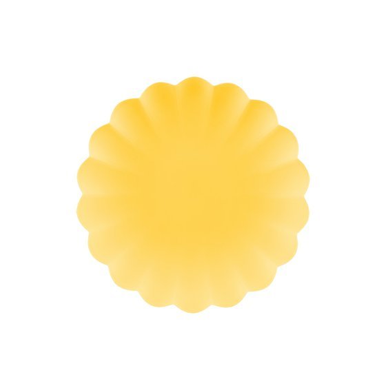 Znovupoužitelné plastové talířky ŽLUTÉ, 22 cm, 4 ks - Obr.1