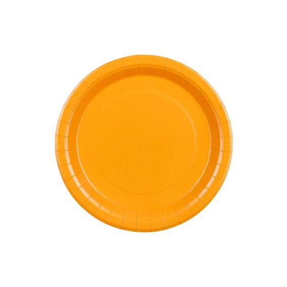 Talířky papírové ORANŽOVÉ, 23 cm, 6 ks - Obr.1