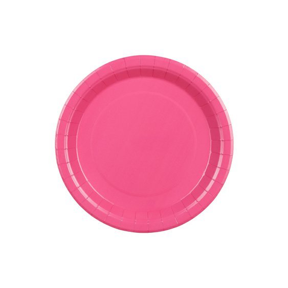 Talířky papírové TMAVĚ RŮŽOVÉ, 23 cm, 6 ks - Obr.1