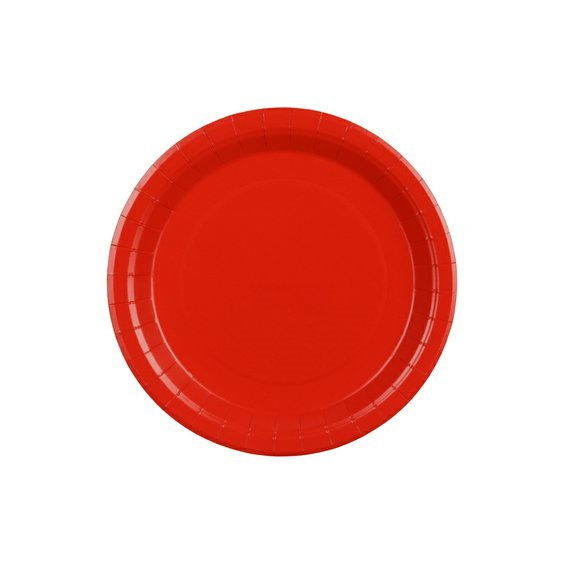 Talířky papírové ČERVENÉ, 23 cm, 6 ks - Obr.1