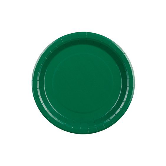Talířky papírové TMAVĚ ZELENÉ, 23 cm, 6 ks - Obr.1