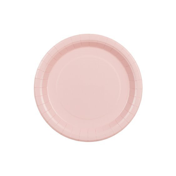 Talířky papírové SVĚTLE RŮŽOVÉ, 23 cm, 6 ks - Obr.1