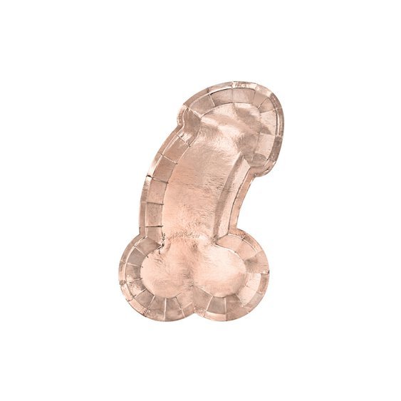Talířky "Penis" RŮŽOVO-ZLATÉ, 26,5x15,5 cm, 6 ks - Obr.1