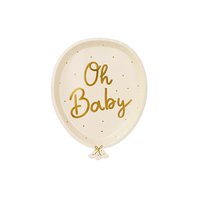 Talířky papírové “Balónek Oh Baby”, 17,5x22 cm, 6 ks