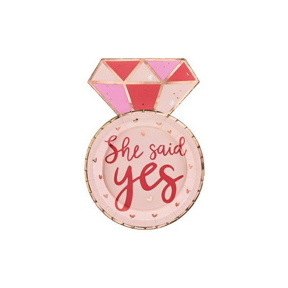 Talířky “Prsten-She Said Yes”, 18x25,5 cm, 6 ks - Obr.1