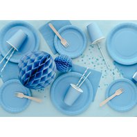 Talířky papírové SVĚTLE MODRÉ, 18 cm, 6 ks - Obr.2