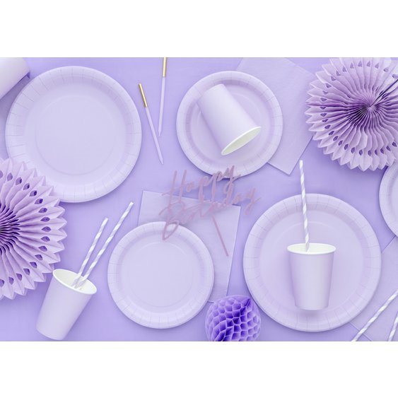 Talířky papírové SVĚTLE FIALOVÉ, 18 cm, 6 ks - Obr.2