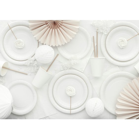 Talířky papírové BÍLÉ, 18 cm, 6 ks - Obr.2