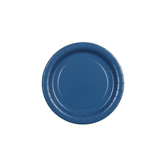 Talířky papírové TMAVĚ MODRÉ, 18 cm, 6 ks - Obr.1