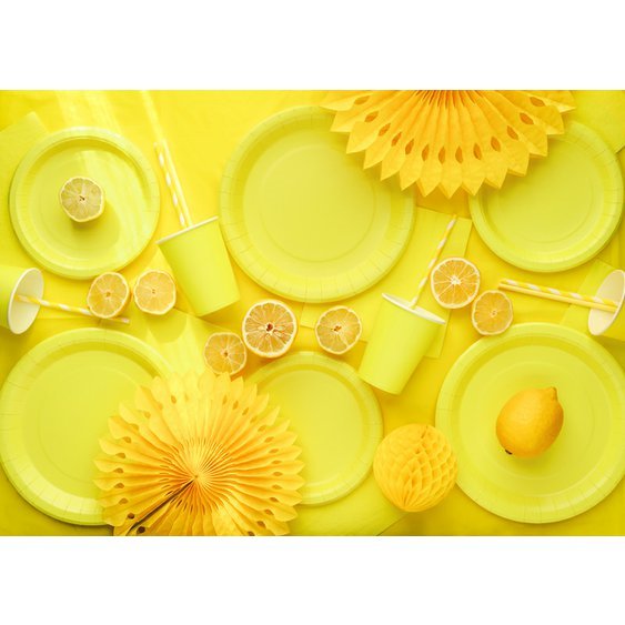 Talířky papírové ŽLUTÉ, 18 cm, 6 ks - Obr.2