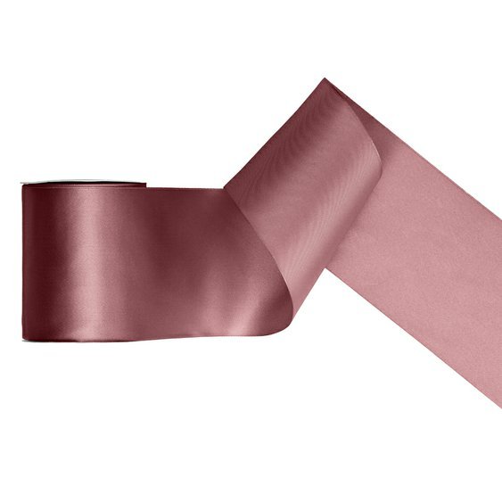 Stuha saténová DARK DUSTY ROSE, 100 mm x 25 m - Obr.1