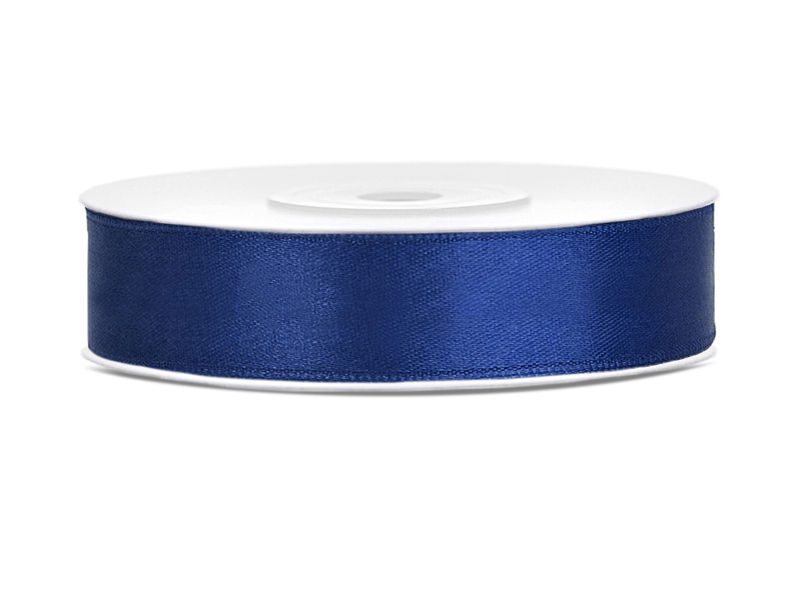 Stuha saténová NAVY BLUE, 12 mm x 25 m