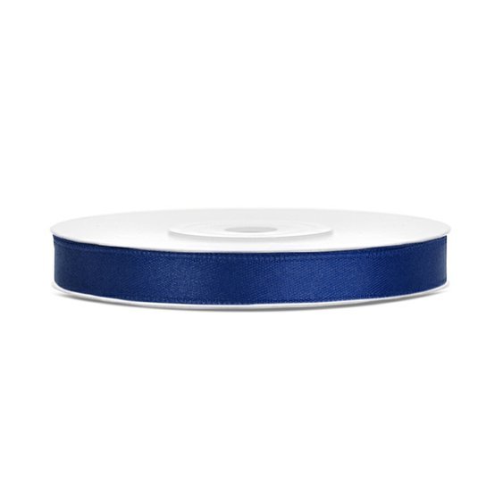 Stuha saténová NAVY BLUE, 6 mm x 25 m - Obr. 1