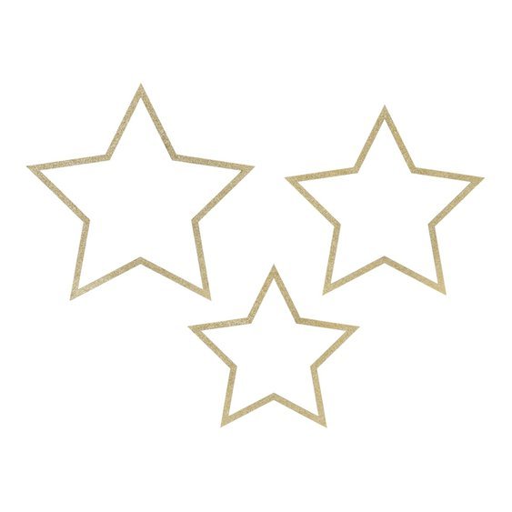 Dřevěná dekorace “Hvězdy” glitrované, 3 kusy - Obr. 1