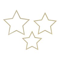 Dřevěná dekorace “Hvězdy” glitrované, 3 kusy